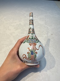 Three Chinese famille verte rosewater sprinklers, Kangxi