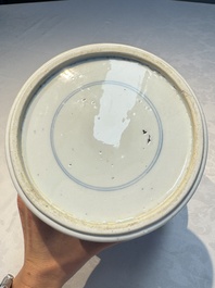 A Chinese blue and white 'Boot-swapping ceremony of Cui Rong' vase, Kangxi