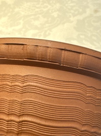 An English 4-piece engine-turned redware tea service, pseudo-Chinese marks, 2nd half 18th C.