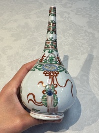 Three Chinese famille verte rosewater sprinklers, Kangxi