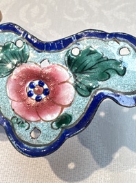 12 Chinese Canton enamel hanging ornaments, 18/19th C.