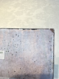 Six Chinese Canton enamel rectangular plaques with landscape, figural, floral and European subject designs, Qianlong