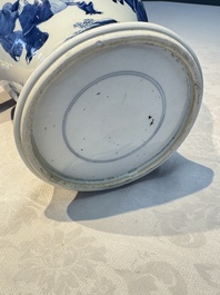 A Chinese blue and white 'Boot-swapping ceremony of Cui Rong' vase, Kangxi