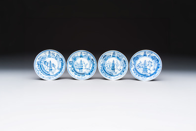 13 Chinese blue and white wares and four sets of Japanese Imari cups and saucers, 17/18th C.