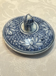 A silver-mounted Chinese blue and white wine pot, Wanli