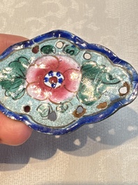 12 Chinese Canton enamel hanging ornaments, 18/19th C.