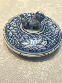 A silver-mounted Chinese blue and white wine pot, Wanli
