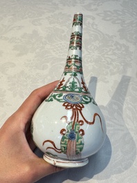 Three Chinese famille verte rosewater sprinklers, Kangxi