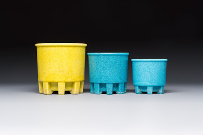 Andries Dirk Copier (1901&ndash;1991): four Art Deco Graniver cactus pots, the Netherlands, 1930s