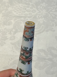 Three Chinese famille verte rosewater sprinklers, Kangxi