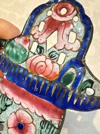 12 Chinese Canton enamel hanging ornaments, 18/19th C.