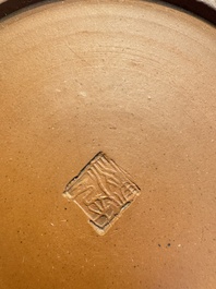An English 4-piece engine-turned redware tea service, pseudo-Chinese marks, 2nd half 18th C.