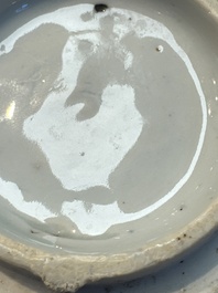 A silver-mounted Chinese blue and white wine pot, Wanli