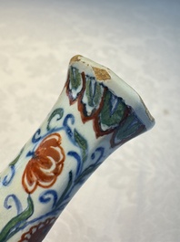 Three polychrome Dutch Delft cashmere palette bottle vases, first quarter 18th C.