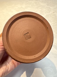An English 4-piece engine-turned redware tea service, pseudo-Chinese marks, 2nd half 18th C.