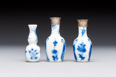 13 Chinese blue and white wares and four sets of Japanese Imari cups and saucers, 17/18th C.