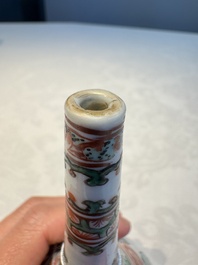Three Chinese famille verte rosewater sprinklers, Kangxi