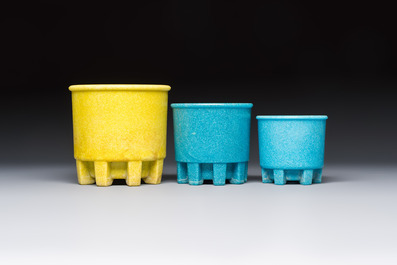 Andries Dirk Copier (1901&ndash;1991): four Art Deco Graniver cactus pots, the Netherlands, 1930s