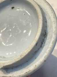A silver-mounted Chinese blue and white wine pot, Wanli