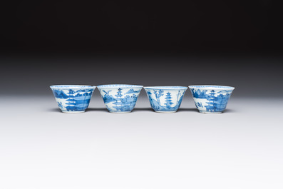 13 Chinese blue and white wares and four sets of Japanese Imari cups and saucers, 17/18th C.