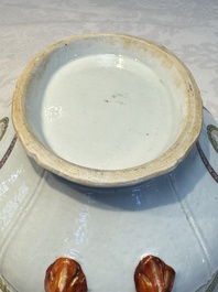 A Chinese famille rose serving dish, a covered tureen and stand with the arms of Peter van Hemert for the Danish market, Qianlong, ca. 1780