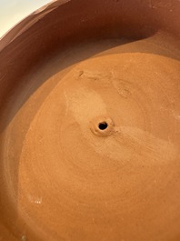 An English 4-piece engine-turned redware tea service, pseudo-Chinese marks, 2nd half 18th C.