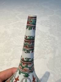 Three Chinese famille verte rosewater sprinklers, Kangxi
