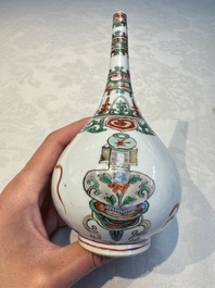 Three Chinese famille verte rosewater sprinklers, Kangxi