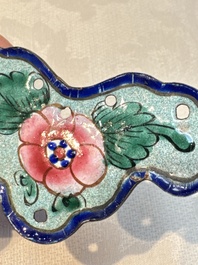 12 Chinese Canton enamel hanging ornaments, 18/19th C.