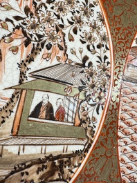 A Japanese Kutani dish with narrative design, Edo/Meiji, 19th C.