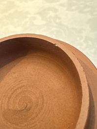 An English 4-piece engine-turned redware tea service, pseudo-Chinese marks, 2nd half 18th C.