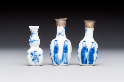 13 Chinese blue and white wares and four sets of Japanese Imari cups and saucers, 17/18th C.