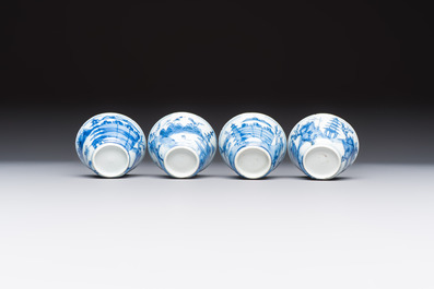13 Chinese blue and white wares and four sets of Japanese Imari cups and saucers, 17/18th C.