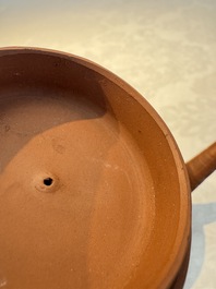 An English 4-piece engine-turned redware tea service, pseudo-Chinese marks, 2nd half 18th C.