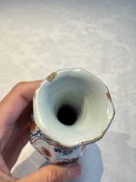 Three polychrome Dutch Delft cashmere palette bottle vases, first quarter 18th C.