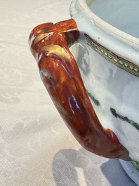 A Chinese famille rose serving dish, a covered tureen and stand with the arms of Peter van Hemert for the Danish market, Qianlong, ca. 1780