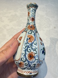 Three polychrome Dutch Delft cashmere palette bottle vases, first quarter 18th C.