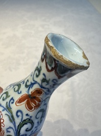 Three polychrome Dutch Delft cashmere palette bottle vases, first quarter 18th C.