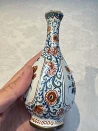 Three polychrome Dutch Delft cashmere palette bottle vases, first quarter 18th C.
