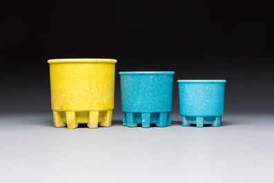 Andries Dirk Copier (1901&ndash;1991): four Art Deco Graniver cactus pots, the Netherlands, 1930s