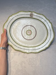 A Chinese famille rose serving dish, a covered tureen and stand with the arms of Peter van Hemert for the Danish market, Qianlong, ca. 1780
