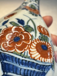 Three polychrome Dutch Delft cashmere palette bottle vases, first quarter 18th C.