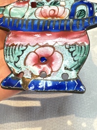 12 Chinese Canton enamel hanging ornaments, 18/19th C.