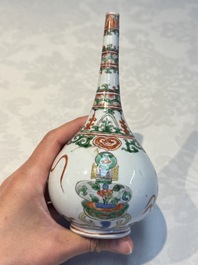 Three Chinese famille verte rosewater sprinklers, Kangxi