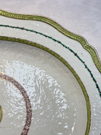 A Chinese famille rose serving dish, a covered tureen and stand with the arms of Peter van Hemert for the Danish market, Qianlong, ca. 1780