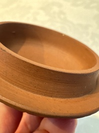 An English 4-piece engine-turned redware tea service, pseudo-Chinese marks, 2nd half 18th C.