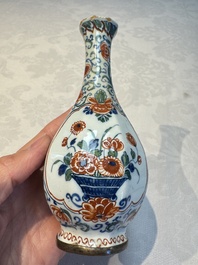 Three polychrome Dutch Delft cashmere palette bottle vases, first quarter 18th C.