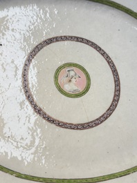 A Chinese famille rose serving dish, a covered tureen and stand with the arms of Peter van Hemert for the Danish market, Qianlong, ca. 1780