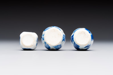13 Chinese blue and white wares and four sets of Japanese Imari cups and saucers, 17/18th C.