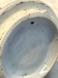 A silver-mounted Chinese blue and white wine pot, Wanli